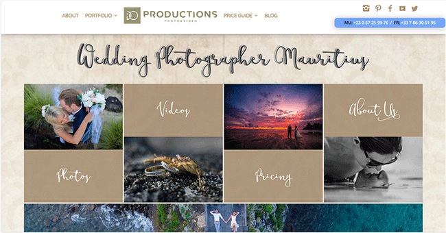 Site Ido Productions à l'Ile Maurice